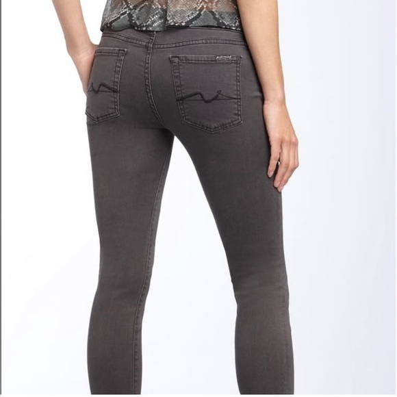7 For All Mankind Gwenevere Skinny Jeans Steel Grey Size 27 - Picture 2 of 11